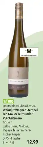 CITTI Markt Weingut Wagner Stempel Bio Grauer Burgunder VDP.Gutswein trocken Angebot