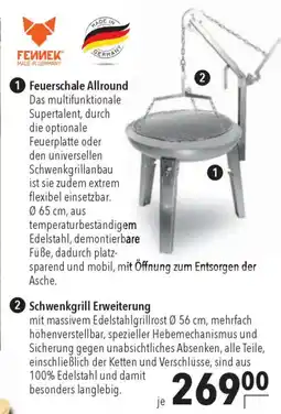 CITTI Markt Fennek Feuerschale Allround + Schwenkgrill Erweiterung Angebot