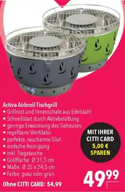CITTI Markt Activa Airbroil Tischgrill Angebot