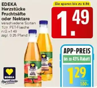 WEZ EDEKA Herzstücke Fruchtsäfte oder Nektare Angebot