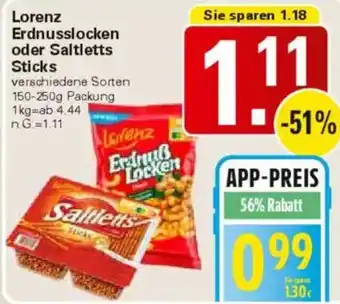 WEZ Lorenz Erdnusslocken oder Saltletts Sticks Angebot