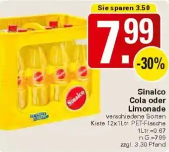 WEZ Sinalco Cola oder Limonade Angebot