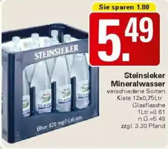 WEZ Steinsieker Mineralwasser Angebot