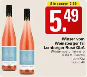 WEZ Winzer vom Weinsberger Tal Lemberger Rosé QbA Angebot