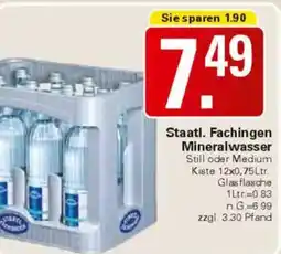 WEZ Staatl. Fachingen Mineralwasser Angebot