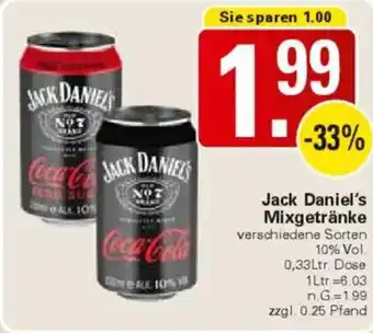 WEZ Jack Daniel's Mixgetränke Angebot