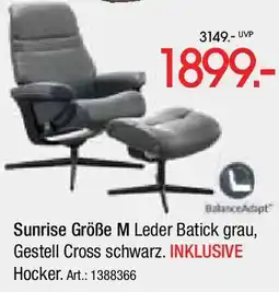 Zurbrüggen Sunrise Größe M Leder Batick grau, Gestell Cross schwarz. INKLUSIVE Hocker. Angebot