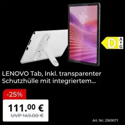 MediaMarkt LENOVO Tab, Inkl. transparenter Schutzhülle Angebot