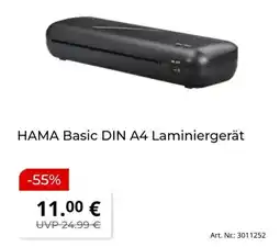 MediaMarkt HAMA Basic DIN A4 Laminiergerät Angebot