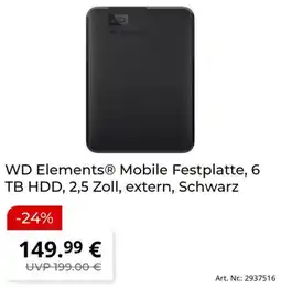 MediaMarkt WD Elements Mobile Festplatte, 6 TB HDD Angebot