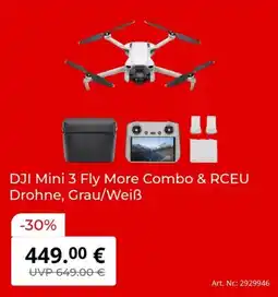 MediaMarkt DJI Mini 3 Fly More Combo & RCEU Drohne, Grau/Weiß Angebot
