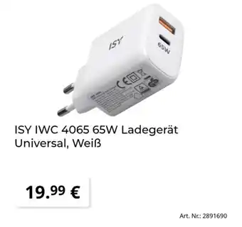 MediaMarkt ISY IWC 4065 65W Ladegerät Universal, Weiß Angebot