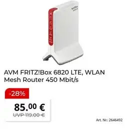 MediaMarkt AVM FRITZ!Box 6820 LTE, WLAN Mesh Router 450 Mbit/s Angebot