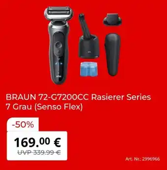 MediaMarkt BRAUN 72-G7200CC Rasierer Series 7 Grau (Senso Flex) Angebot