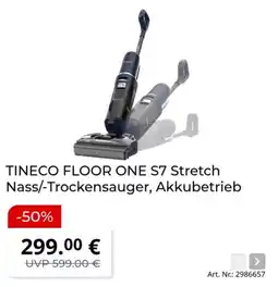 MediaMarkt TINECO FLOOR ONE S7 Stretch Nass/-Trockensauger, Akkubetrieb Angebot