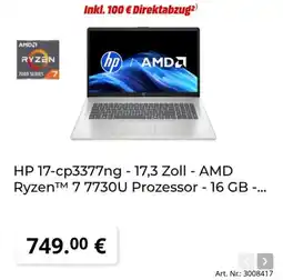MediaMarkt HP 17-cp3377ng - 17,3 Zoll - AMD Ryzen™ 7 7730U Prozessor - 16 GB -... Angebot