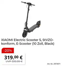 MediaMarkt XIAOMI Electric Scooter 5, StVZO- konform, E-Scooter (10 Zoll, Black) Angebot
