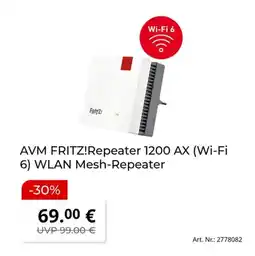 MediaMarkt AVM FRITZ!Repeater 1200 AX (Wi-Fi 6) WLAN Mesh-Repeater Angebot