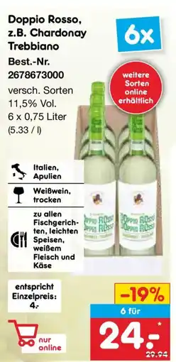 Netto Marken-Discount Doppio Rosso, z.B. Chardonay Trebbiano Angebot