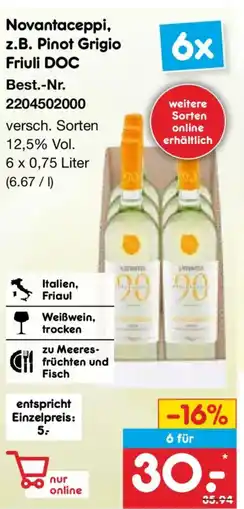Netto Marken-Discount Novantaceppi, z.B. Pinot Grigio Friuli DOC Angebot