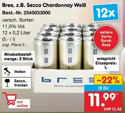 Netto Marken-Discount Bree, z.B. Secco Chardonnay Weiß Angebot