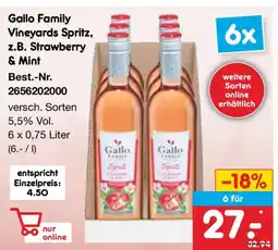 Netto Marken-Discount Gallo Family Vineyards Spritz, z.B. Strawberry & Mint Angebot