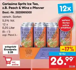 Netto Marken-Discount Carissima Spritz Ice Tea, z.B. Peach & Wine x Pfanner Angebot