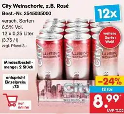 Netto Marken-Discount City Weinschorle, z.B. Rosé Angebot