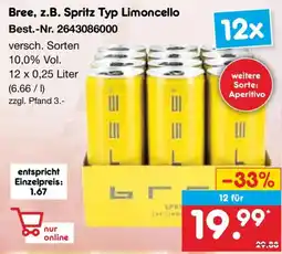 Netto Marken-Discount Bree, z.B. Spritz Typ Limoncello Angebot