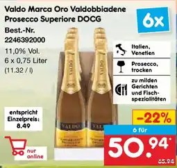 Netto Marken-Discount Valdo Marca Oro Valdobbiadene Prosecco Superiore DOCG Angebot