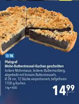 CITTI Markt Pfalzgraf Mohn-Butterstreusel-Kuchen geschnitten Angebot