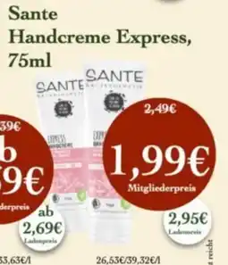 LPG Biomarkt Sante Handcreme Express Angebot