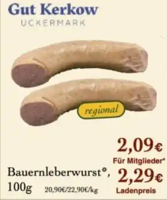 LPG Biomarkt Gut Kerkow Bauernleberwurst Angebot
