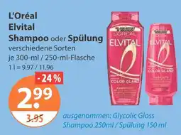 V Markt L'oréal elvital shampoo oder spülung Angebot