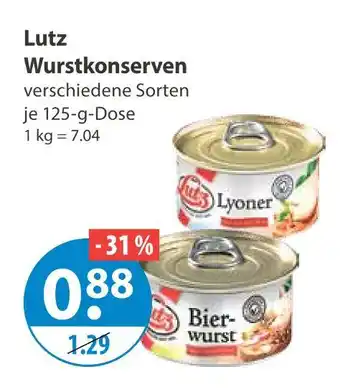 V Markt Lutz wurstkonserven Angebot