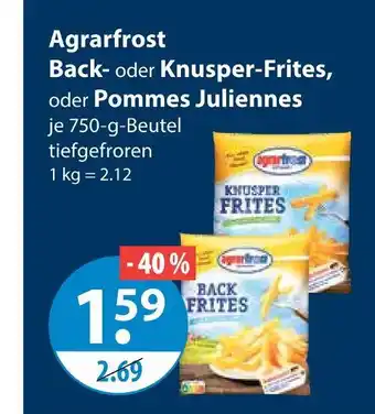 V Markt Agrarfrost back- oder knusper-frites, oder pommes juliennes Angebot