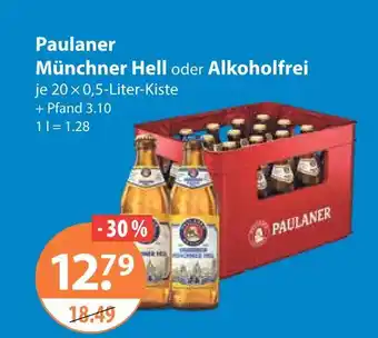 V Markt Paulaner münchner hell oder alkoholfrei Angebot
