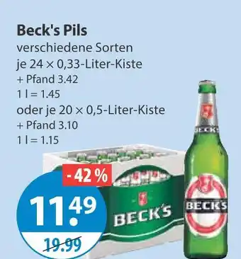 V Markt Beck's pils Angebot