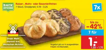 Netto Marken-Discount Backstube kaiser-, mohn- oder sesambrötchen Angebot