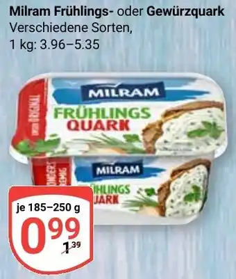 Globus Milram Frühlings oder Gewürzquark Angebot