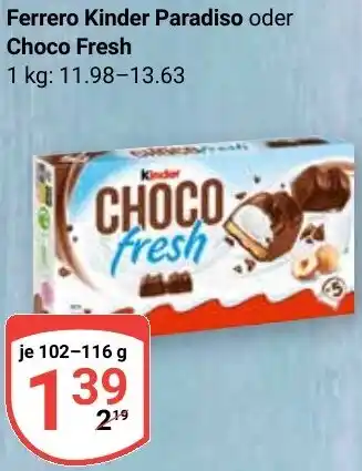 Globus Ferrero Kinder Paradiso oder Choco Fresh Angebot