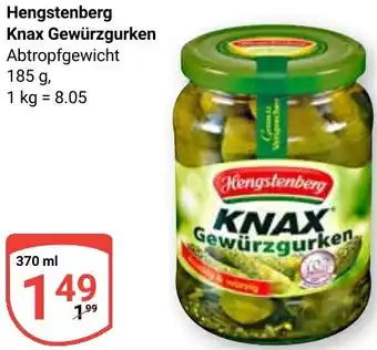 Globus Hengstenberg Knax Gewürzgurken Angebot