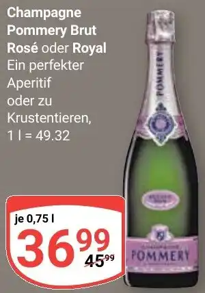 Globus Champagne Pommery Brut Rosé oder Royal Angebot