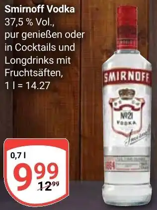 Globus Smirnoff Vodka Angebot