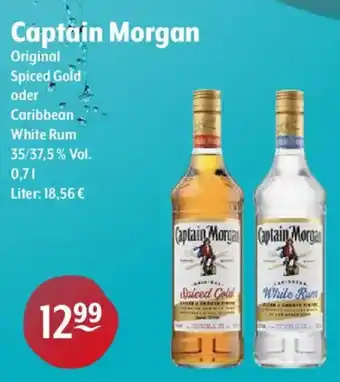 Getränke Hoffmann Captain Morgan Original Spiced Gold oder Caribbean White Rum Angebot