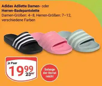 Globus Adidas Adilette Damen- oder Herren-Badepantolette Angebot