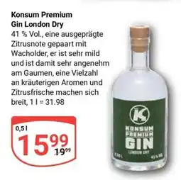 Globus Konsum Premium Gin London Dry Angebot