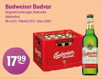 Getränke Hoffmann Budweiser Budvar Original Czech Lager, Dark oder Alkoholfrei Angebot
