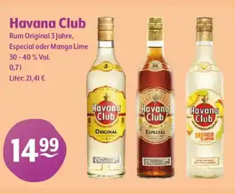 Getränke Hoffmann Havana Club Rum Original 3 Jahre, Especial oder Mango Lime Angebot