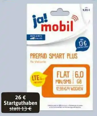 REWE Kaufpark Ja! Mobil Prepaid Smart Plus Angebot